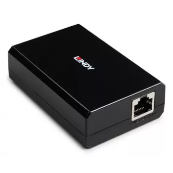 LINDY PoE to USB Type-C Splitter Converter, 15W Power Delivery, Gigabit Ethernet, USB 2.0 Data, Black 73474