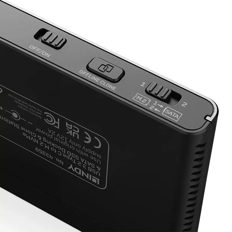 LINDY USB 3.2 Gen 2x2 Type-C to M.2 NVMe SSD Enclosure - 20 Gbps, Aluminium