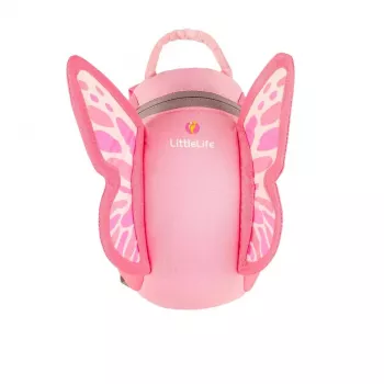 LittleLife Toddler Backpack Butterfly 2L with Safety Rein, Ages 1-3, EN 13210-2004 Certified