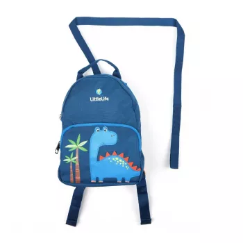 LittleLife Toddler Backpack Face Dinosaur – 2 Litres, Adjustable Padded Straps, Safety Rein (L17190)