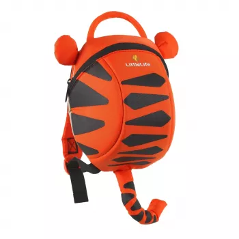 LittleLife Toddler Backpack Tiger - 2L, Adjustable Shoulder Straps, Safety Rein, Polyester