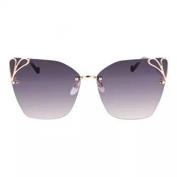 LIU JO Women's Aviator Sunglasses LJ150S6213714 Gold Frame Brown Gradient Lens 62mm