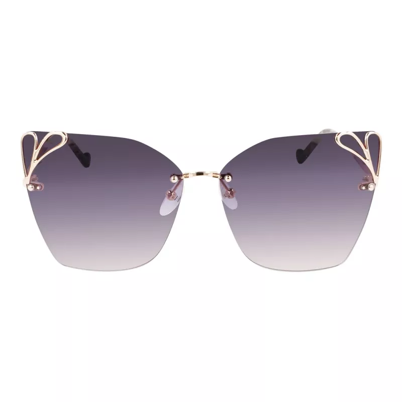 LIU JO Women's Aviator Sunglasses LJ150S6213714 Gold Frame Brown Gradient Lens 62mm