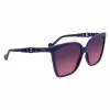 LIU JO Women's Cat Eye Sunglasses LJ773S-500 - Black Acetate Frame with Grey Gradient Lenses - 57mm