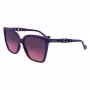 LIU JO Women's Cat Eye Sunglasses LJ773S-500 - Black Acetate Frame with Grey Gradient Lenses - 57mm