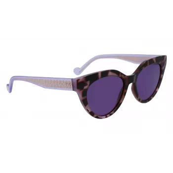 LIU JO Women's LJ782S-516 Cat Eye Sunglasses - Pink Havana, Brown Gradient, 53mm