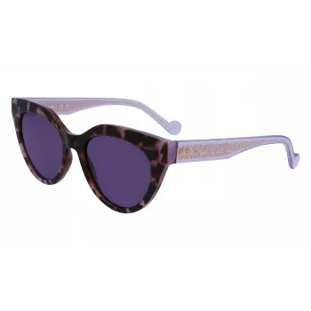 LIU JO Women's LJ782S-516 Cat Eye Sunglasses - Pink Havana, Brown Gradient, 53mm