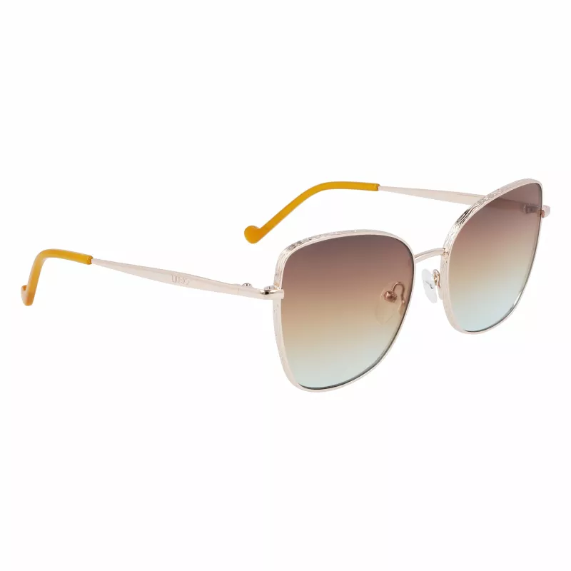 LIU JO Women's Sunglasses 46591-717 Havana Acetate Square Frame Brown Gradient Lens 55/17/140 mm