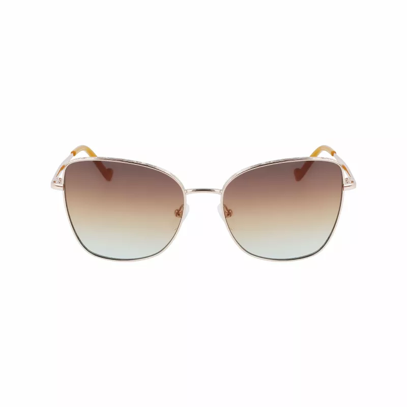 LIU JO Women's Sunglasses 46591-717 Havana Acetate Square Frame Brown Gradient Lens 55/17/140 mm