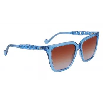 LIU JO Women's Sunglasses LJ780S-425 Butterfly Square Acetate Frame Brown Havana Gradient Lens 56mm
