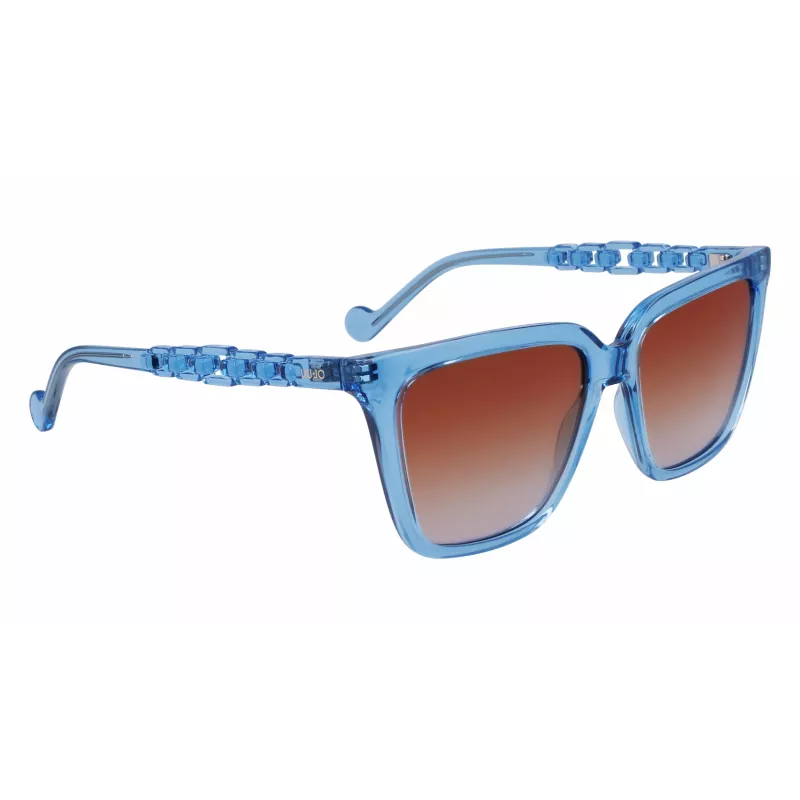 LIU JO Women's Sunglasses LJ780S-425 Butterfly Square Acetate Frame Brown Havana Gradient Lens 56mm
