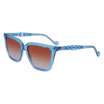 LIU JO Women's Sunglasses LJ780S-425 Butterfly Square Acetate Frame Brown Havana Gradient Lens 56mm