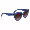 LIU JO Women's Sunglasses LJ783S-416 Blue Cat Eye Frame Grey Gradient Lens 55mm