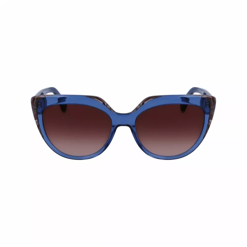 LIU JO Women's Sunglasses LJ783S-416 Blue Cat Eye Frame Grey Gradient Lens 55mm