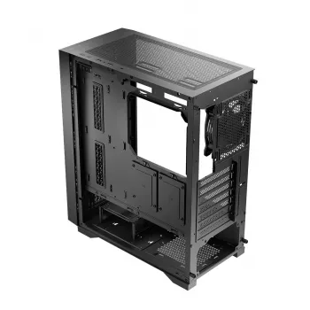 LOGIC AT-DART-PRO-SOLI-10 DART PRO SOLID MIDI Tower PC Case, Black, USB-C, ATX, Tempered-Free Steel Side Panel