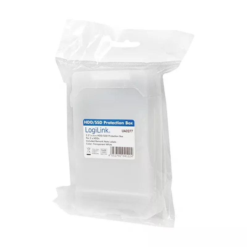 LogiLink 2.5 inch HDD Protection Box for 2 HDD/SSD, White