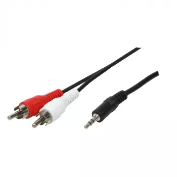 LogiLink 3.5mm Stereo Jack to 2x RCA Male Audio Cable 1.5m Black