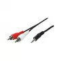 LogiLink 3.5mm Stereo Jack to 2x RCA Male Audio Cable 1.5m Black