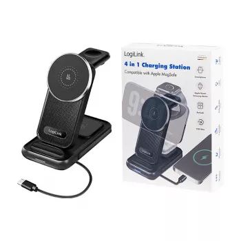 Logilink 4-in-1 Wireless Table Charger, 15W Qi Charging Station (PA0292)