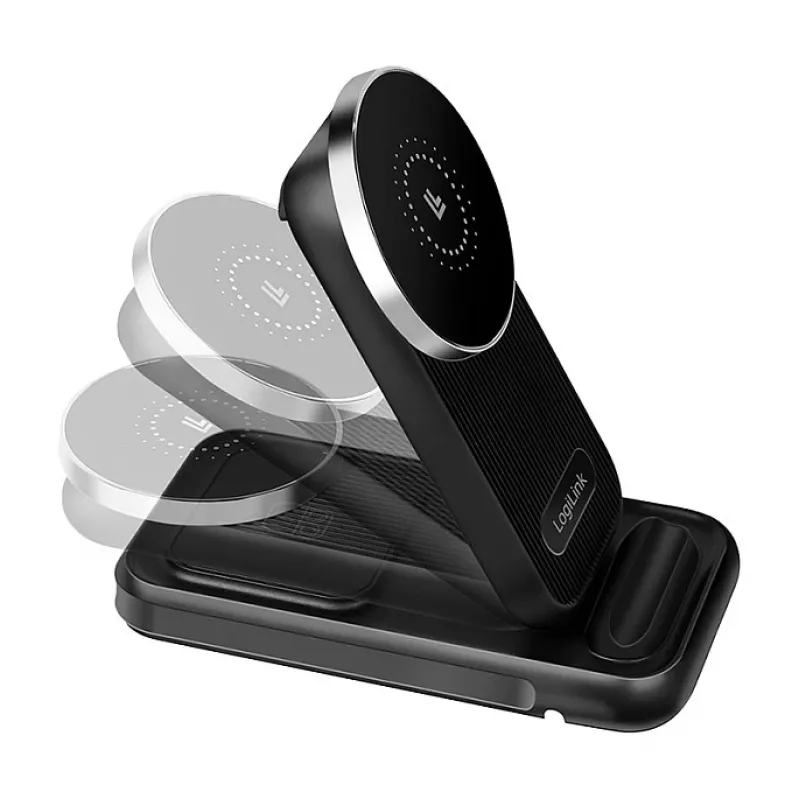 Logilink 4-in-1 Wireless Table Charger, 15W Qi Charging Station (PA0292)