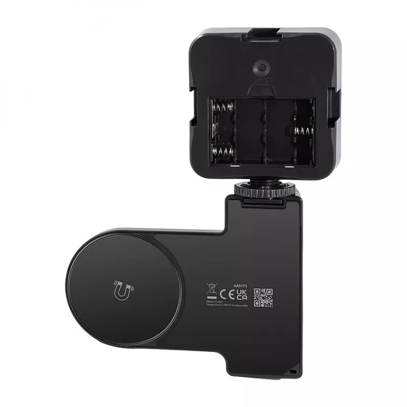 Logilink AA0173 Magnetic Phone Grip with LED Fill Light, Black, Rechargeable, MagSafe Compatible, 3 Light Modes