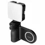 Logilink AA0173 Magnetic Phone Grip with LED Fill Light, Black, Rechargeable, MagSafe Compatible, 3 Light Modes