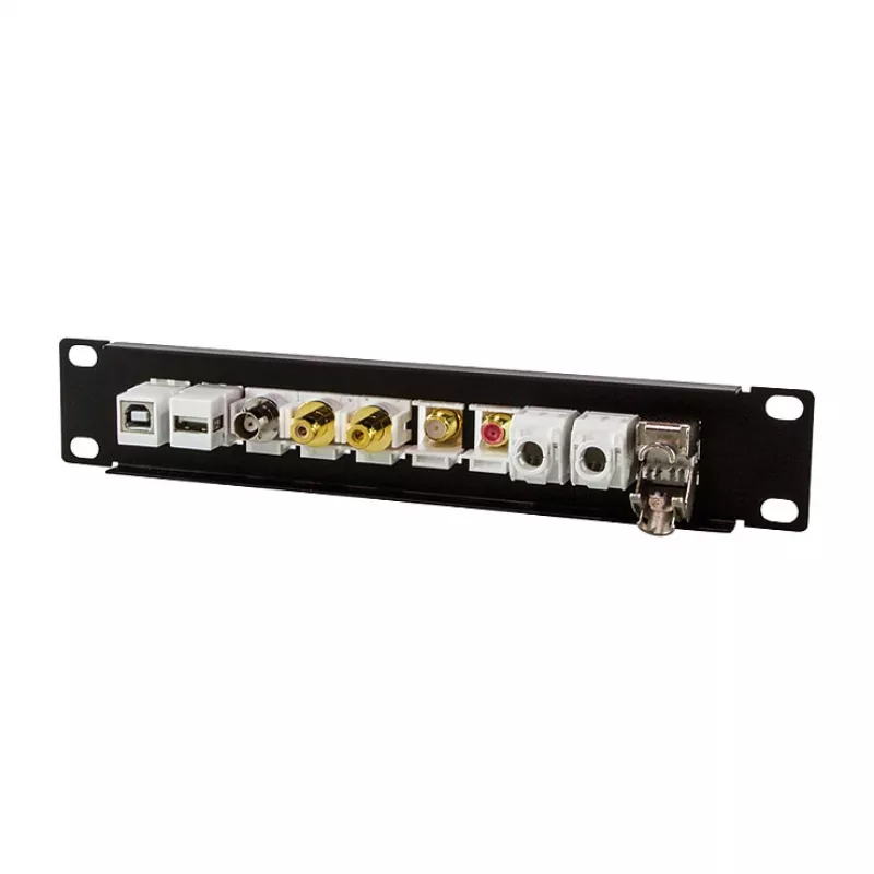 LogiLink ACT108 10-Port Keystone Patch Panel, 10-Inch Rack, 1U, Black
