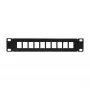 LogiLink ACT108 10-Port Keystone Patch Panel, 10-Inch Rack, 1U, Black