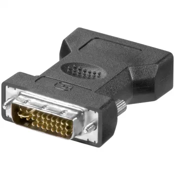 LogiLink AD0001 DVI-I to VGA Adapter, DVI-I Male to HD15 Female, 1080p, Black