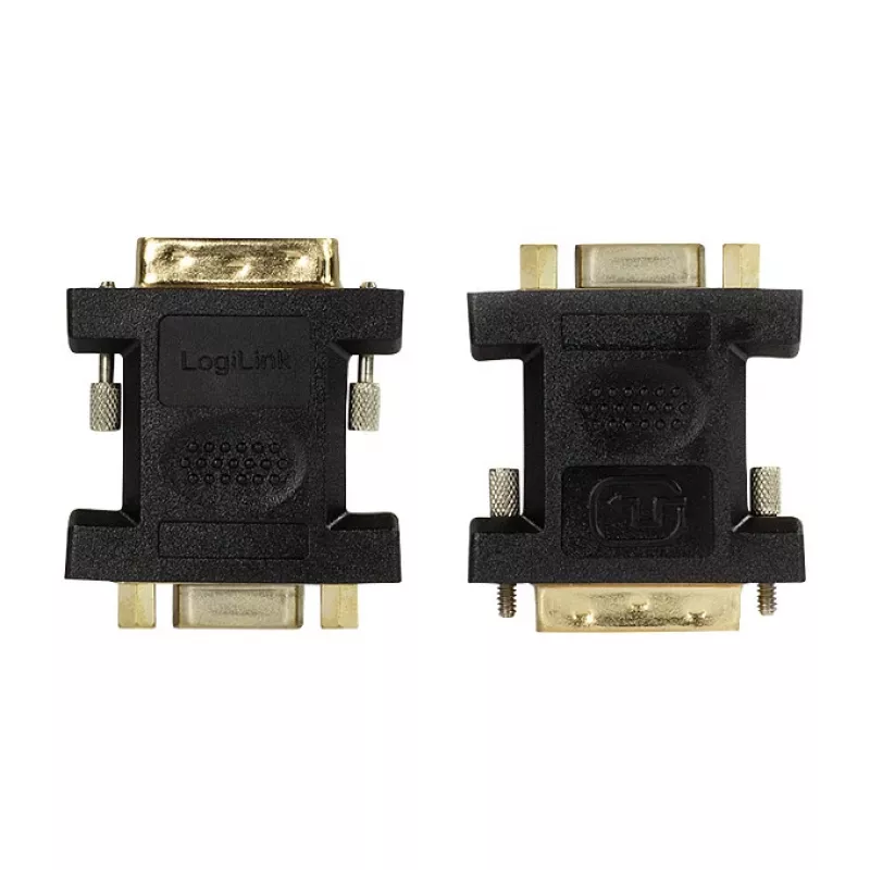 LogiLink AD0001 DVI-I to VGA Adapter, DVI-I Male to HD15 Female, 1080p, Black