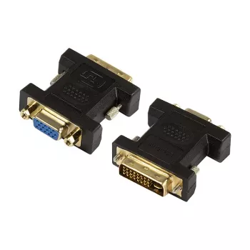 LogiLink AD0001 DVI-I to VGA Adapter, DVI-I Male to HD15 Female, 1080p, Black