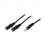 LogiLink Audio Splitter Cable, 3.5 mm Stereo Male to 2x 3.5 mm Stereo Female, Black, 0.2 m