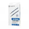 LogiLink CA10030 Premium 3.5mm TRS Male to Male Audio Cable, Metal Connectors, Blue, 0.3m