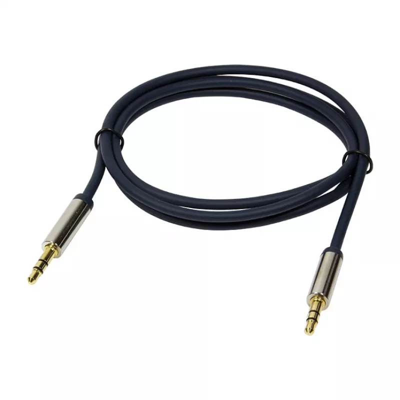 LogiLink CA10030 Premium 3.5mm TRS Male to Male Audio Cable, Metal Connectors, Blue, 0.3m