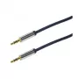 LogiLink CA10050 3.5mm TRS Male to 3.5mm TRS Male Stereo Audio Cable, Metal Connectors, Blue, 0.5m