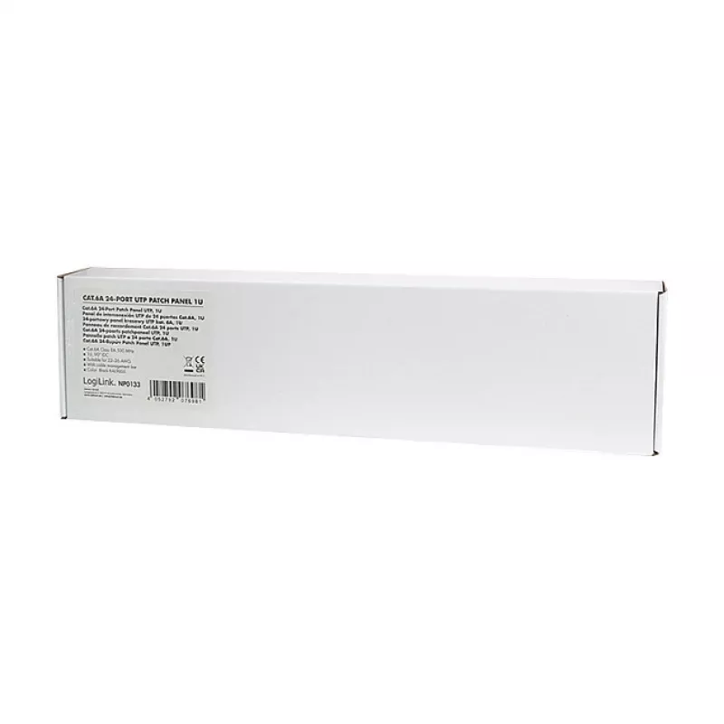 LogiLink Cat.6A Patch Panel 24-Port UTP, 1U, 90° IDC