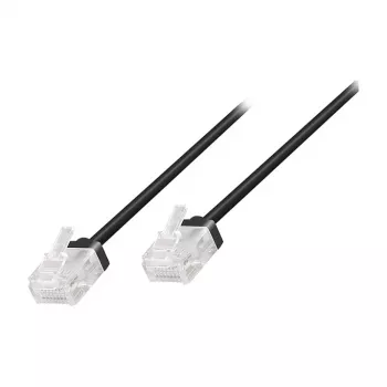 LogiLink Cat.6A U/UTP Slim High-Flex Patch Cable, 5.0m, Black, 2.8mm Diameter, Flexible & Soft, 1-Pack (CQ3073U)