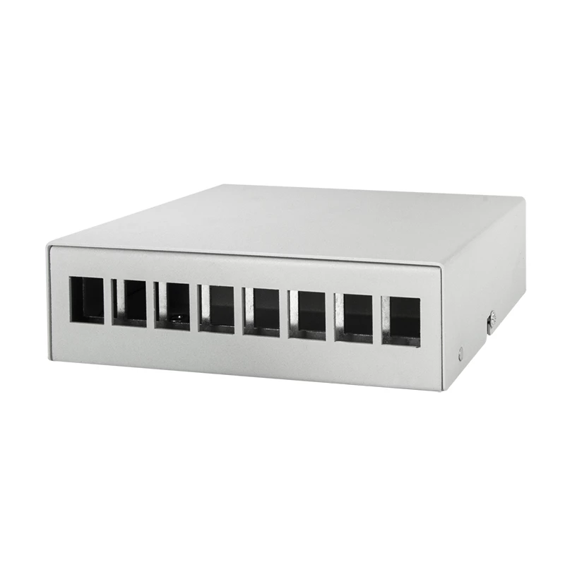 LogiLink Consolidation Point Box 8-Port, Desk/Wall/DIN Rail Mounting, Grey