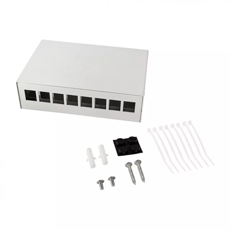 LogiLink Consolidation Point Box 8-Port, Desk/Wall/DIN Rail Mounting, Grey
