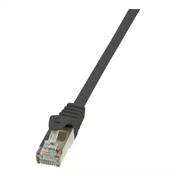 LogiLink CP1033S Cat.5e F/UTP RJ45 Patch Cable, 1 m, Black, Snap-in Protection