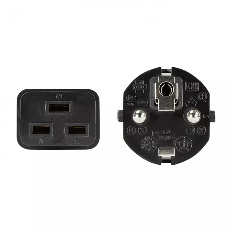 Logilink CP151 Power Cable, CEE 7/7 to IEC C19, Black, 1 m