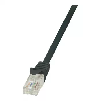 LogiLink CP2013U Cat6 U/UTP RJ45 Ethernet Patch Cable, 0.25 m, Black with Snagless Boot