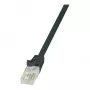 LogiLink CP2013U Cat6 U/UTP RJ45 Ethernet Patch Cable, 0.25 m, Black with Snagless Boot