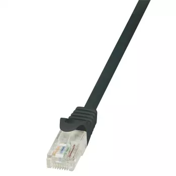 LogiLink CP2023U EconLine Cat6 U/UTP RJ45 Patch Cable - 0.5m, Black, with Snap-on Protection