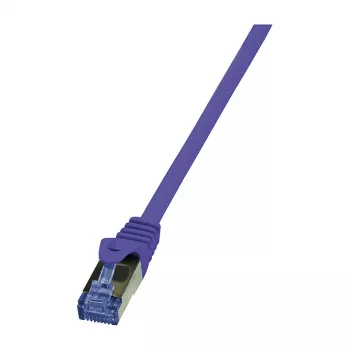 LogiLink CQ302VS Cat.6a S/FTP Patch Cable, 0.5 m, Purple, LSZH, Snagless
