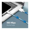 LogiLink CU0329 USB 2.0 Type-C Cable, A/M to C/M, 480 Mbps, 60W, Nylon, Blue, 0.5 m