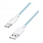 LogiLink CU0330 USB 2.0 Type-C Cable, USB-A Male to USB-C Male, 480 Mbps, 60W Power Delivery, Nylon Braided, Blue, 1 m