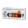 LogiLink Energy Cost Meter with 3 Outdoor Sockets, IP44, Schuko, 3680 W