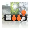 LogiLink Energy Cost Meter with 3 Outdoor Sockets, IP44, Schuko, 3680 W