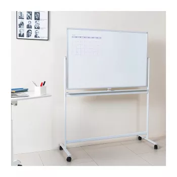 LogiLink EO0064 Mobile Double-Sided Magnetic Dry Erase Whiteboard 120x80 cm White/Silver